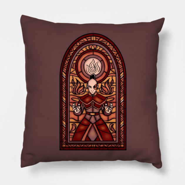 Stained Glass Fire Pillow by Fishmas