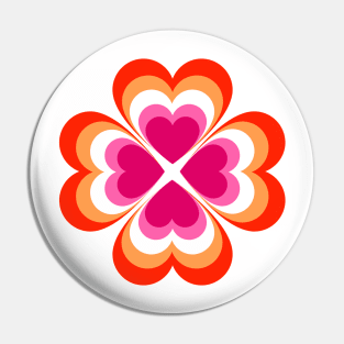 Lesbian clover hearts Pin