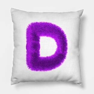 Future Typo 4 - Fuzzy 3D Letter D Pillow