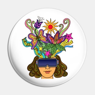 Virtual Reality Metaverse Creative Beautiful Mind Fantasy Pin