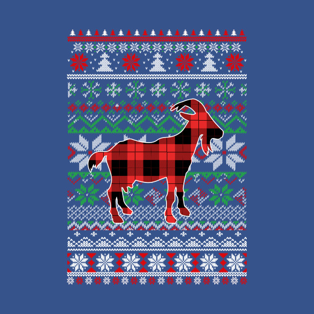 Disover Goat Red Plaid Ugly Christmas Sweater Funny Gifts - Goat Christmas - T-Shirt