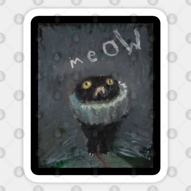 Kevin meow - Black Cat - Sticker