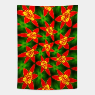 Red Cute Blossom Pattern Tapestry