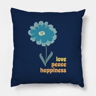 Love Peace Happiness Flower Pillow