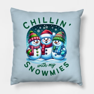 Chillin' With My Snowmies Wintry Wonders Pillow