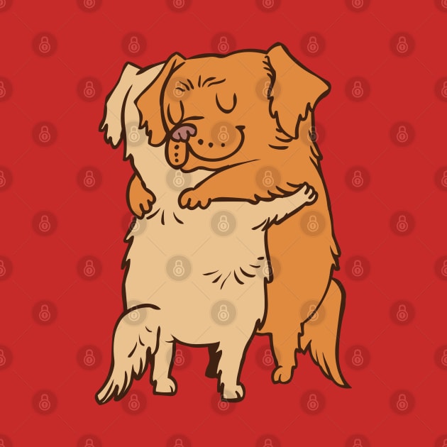 Golden Retriever hugs by huebucket