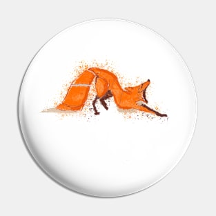 Fox yawning painting lineart Pin