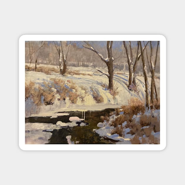 Pastoral Wintertime Oil on Canvas Magnet by Gallery Digitals