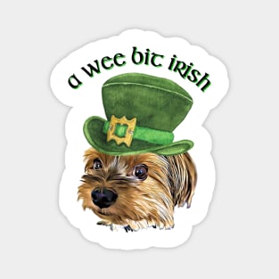 A  Wee Bit Irish Cute Yorkshire Terrier St Patrick's Day Magnet