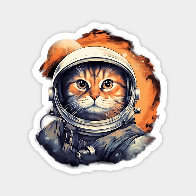 Astronaut Space Cat Magnet by Purrestrialco