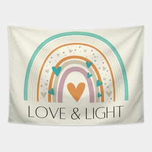 Retro rainbow love and light-positive vibe Tapestry