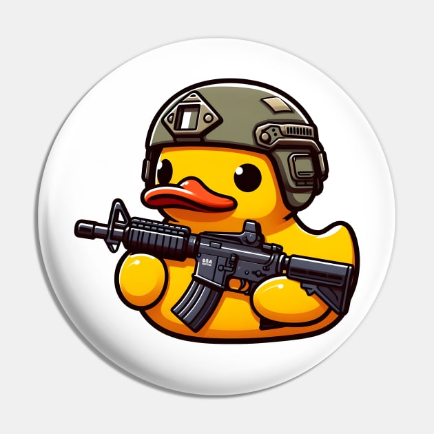 tactical Rubber Duck Pin by Rawlifegraphic