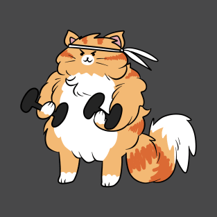 Weight Lifting Orange Tabby Cat T-Shirt