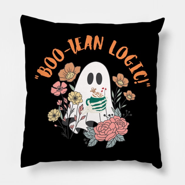 Boo-Lean Logic! Pillow by matcorral