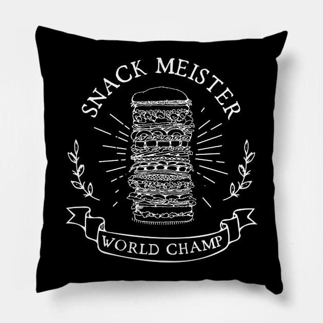 Snack Fan World Champ Pillow by atomguy