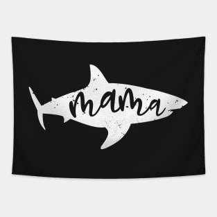 Mama Shark Fin Mom Distressed Tapestry