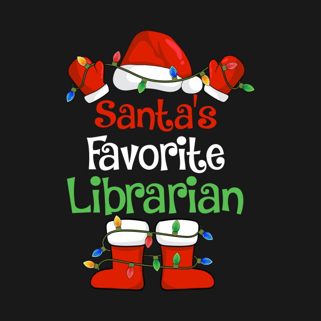 Santa's Favorite Librarian Funny Christmas Pajamas by cloverbozic2259lda