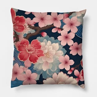 Spring Flowers Kimono Pattern Pillow