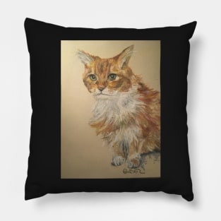 Ginger scruffy tabby cat Pillow