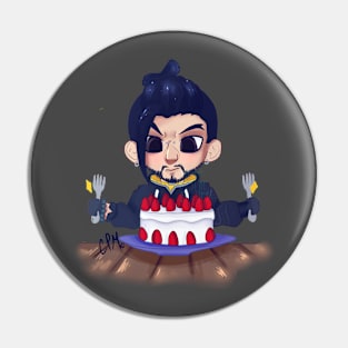 Casual Hanzo Likes Cake Pin