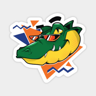 Retro 90s Alligator Head Cartoon // Old School Gator Magnet