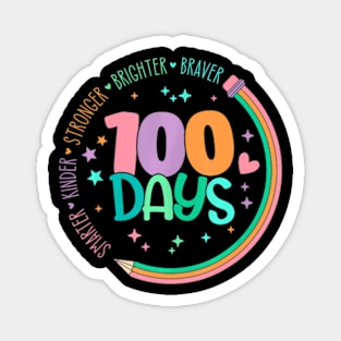 Smarter Kinder Stronger Brighter 100 Days Of School Teacher Magnet