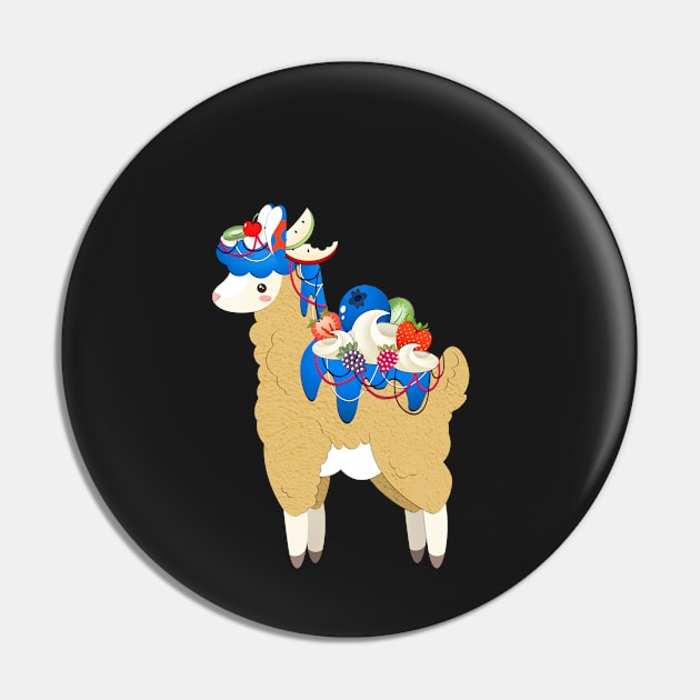 Fruit Tart Llama Pin by TakeTheLlama