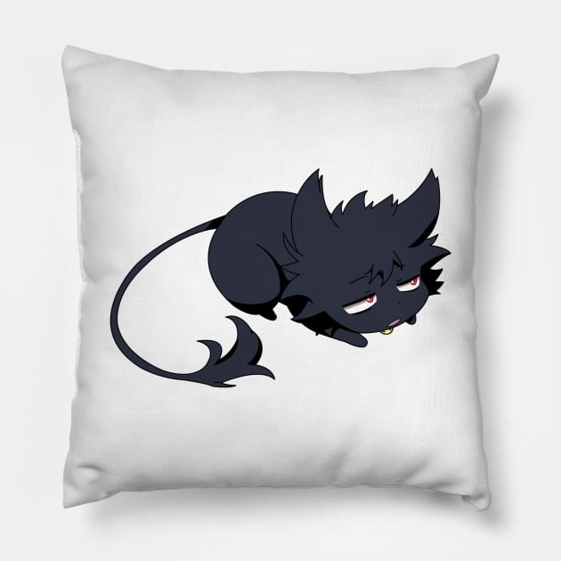 Servamp - Kuro Black Cute Cat Pillow by oneskyoneland