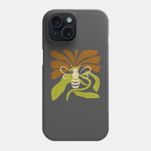 Abstract Bee & Flower Image in Natural Earth Colors Phone Case