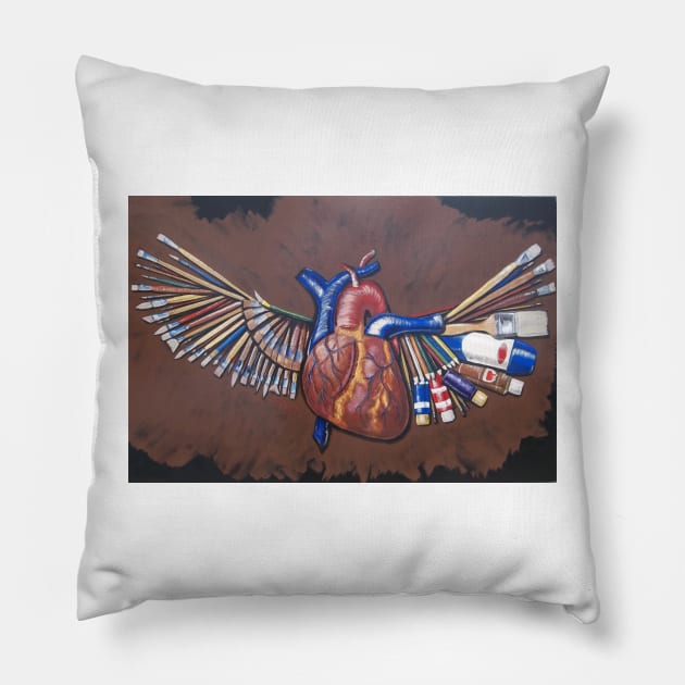 An Artist's Heart Pillow by Kevin Tickel