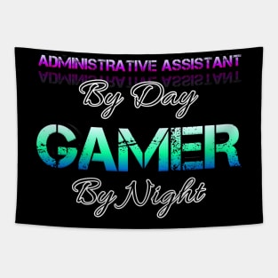 Administrative Assistant Gamer - Graphic Typographic Text Saying Tapestry