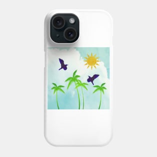 Summer Escape with Palm Trees Sky and Sun Phone Case