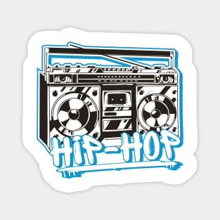 Hip Hop Rap Retro Music 80s and 90s Ghettoblaster Gift Magnet