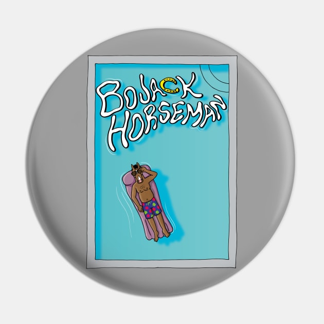 Bojack Horseman in the pool Pin by JuanGuilleBisbal