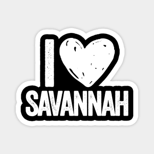 i love Savannah - white type Magnet