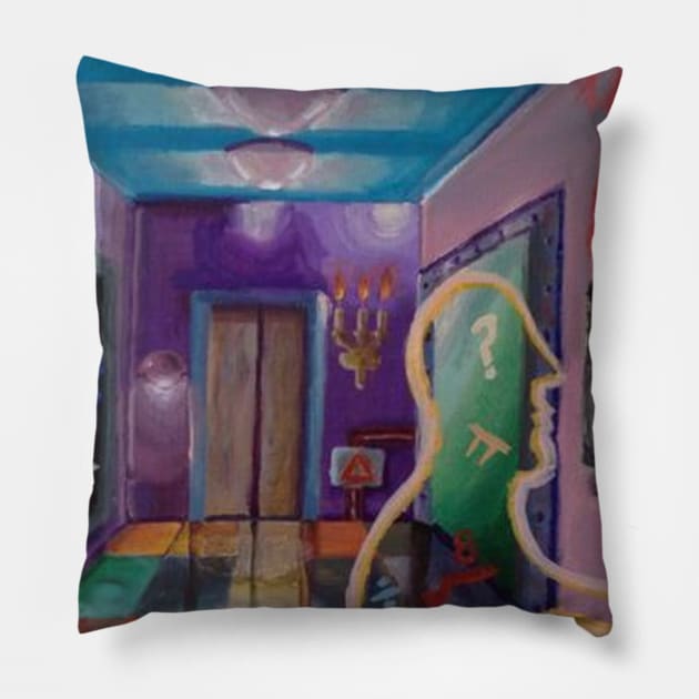 Transparent Man in Hallway Pillow by ManolitoAguirre1990