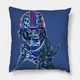 cartoon biker dog Pillow