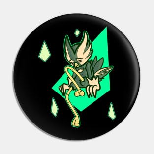 Sad dark green bird Pin