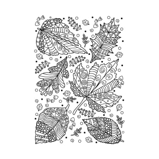 Fall Leaves Coloring Sheet T-Shirt