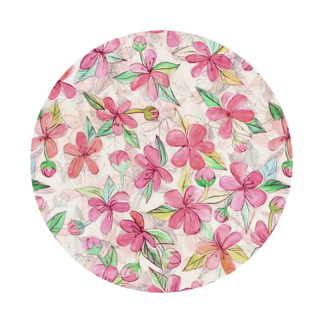 Pink Painted Blossom Pattern by micklyn