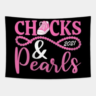 Chucks and Pearls Womens Girls Tapestry