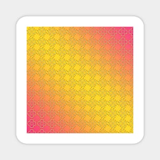 Yellow and pink colorful floral pattern Magnet