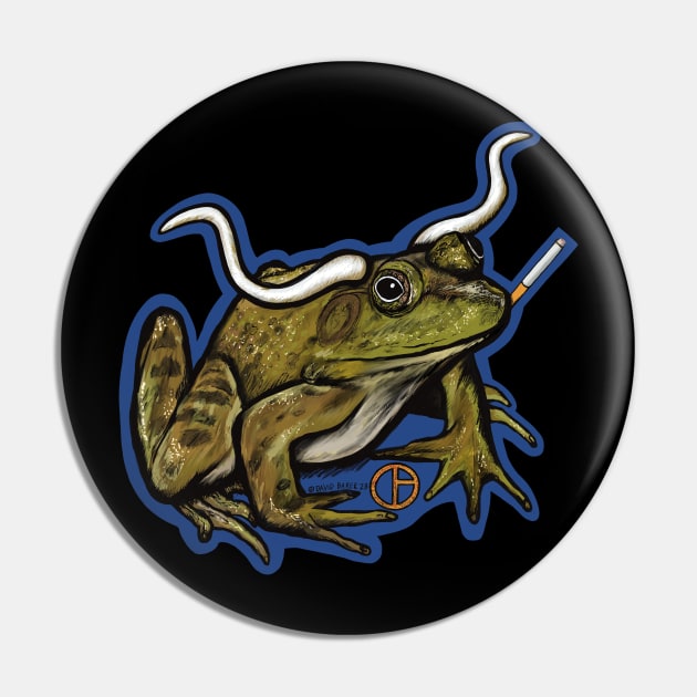 Longhorn Bullfrog Pin by Art from the Blue Room