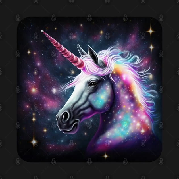 Cool Glittery Space Unicorn by MythicPrompts