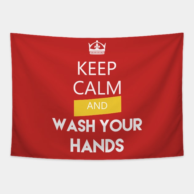 keep calm an wash your hands Tapestry by zakchman