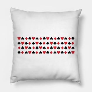 Playing Card Suits Striped All Over Poker Pattern Pillow