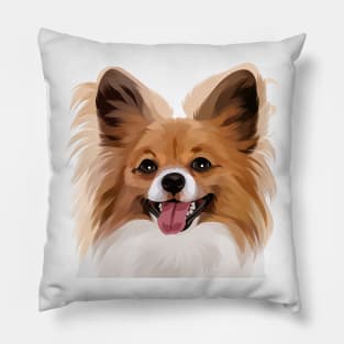 Papillon Illustration Pillow