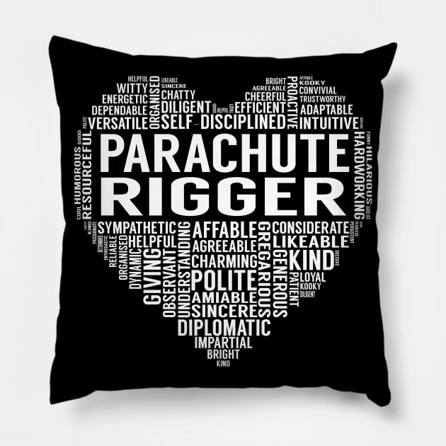 Parachute Rigger Heart Pillow by LotusTee