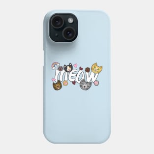 MEOW! Heavenly Cute Doodle Cats, Hearts, and Paws Phone Case