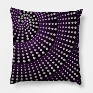 Spiral with diamonds - purple/ black Pillow